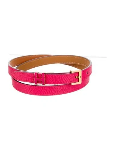 Pre-owned Hermes 13 Mm 2020 H Belt W/ Tags In Pink