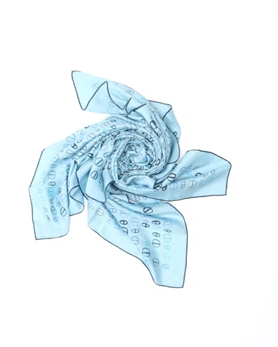 Pre-owned Hermes Hermès 140 Cotton Silk Scarf In Blue