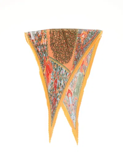 Pre-owned Hermes Hermès 140 Pleated Silk Scarf In Multi