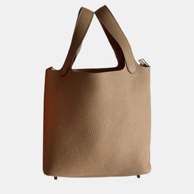 Pre-owned Hermes 18 4b Biscuit Gold Hardware Tc U Stamp In Brown