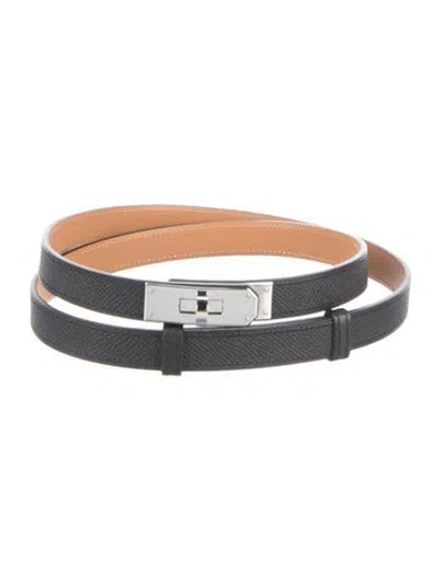 Pre-owned Hermes 18 Mm 2019 Kelly Belt In Black