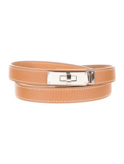 Pre-owned Hermes 18 Mm 2020 Kelly Belt In Brown