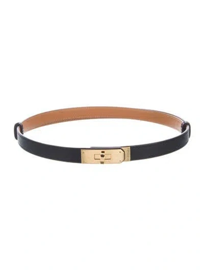 Pre-owned Hermes 18 Mm 2021 Kelly Belt In Black