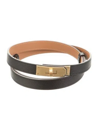 Pre-owned Hermes 18 Mm 2022 Kelly Belt In Black