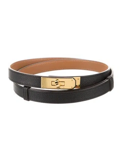 Pre-owned Hermes 18 Mm 2022 Kelly Belt In Black