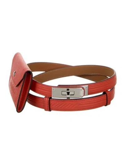 Pre-owned Hermes 18 Mm 2022 Kelly Belt In Orange