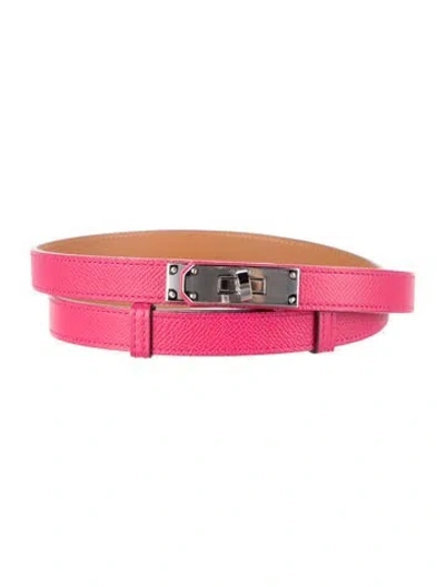 Pre-owned Hermes 18 Mm 2022 Kelly Belt In Pink