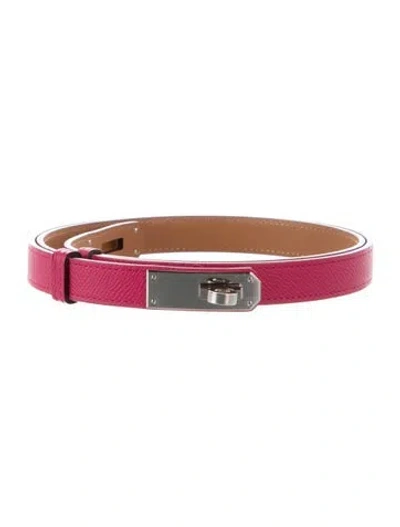 Pre-owned Hermes 18 Mm 2022 Kelly Belt In Pink