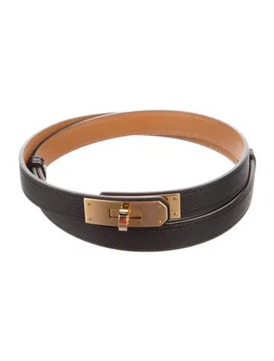 Pre-owned Hermes 18 Mm 2023 Kelly Belt In Black