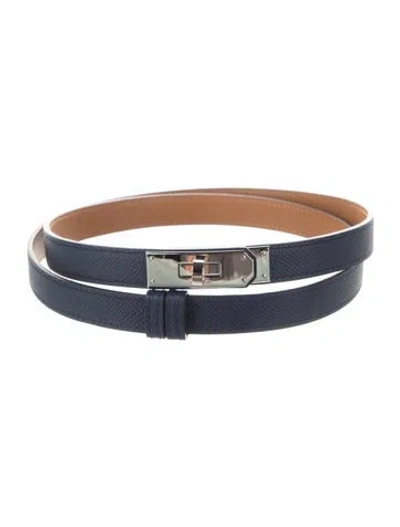 Pre-owned Hermes 18 Mm 2023 Kelly Belt In Blue