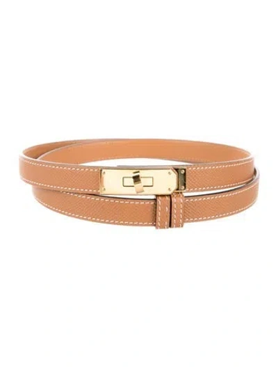 Pre-owned Hermes 18 Mm 2023 Kelly Belt In Brown