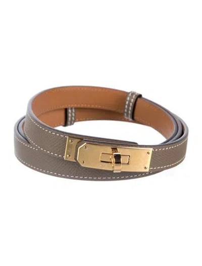 Pre-owned Hermes 18 Mm 2023 Kelly Belt In Brown