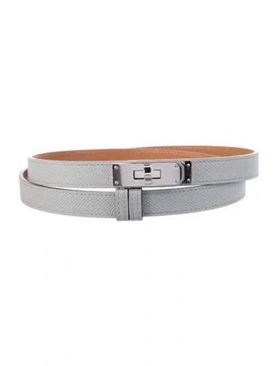 Pre-owned Hermes 18 Mm 2023 Kelly Belt In Gray