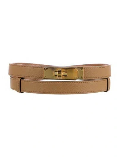 Pre-owned Hermes 18 Mm 2023 Kelly Belt In Neutral