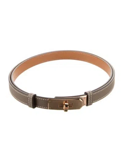 Pre-owned Hermes 18 Mm 2023 Kelly Belt In Neutral