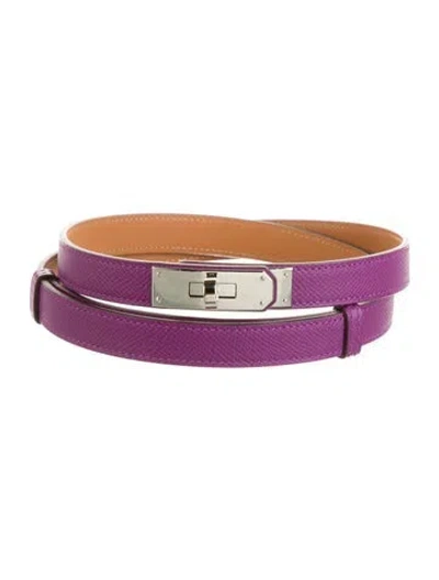 Pre-owned Hermes 18 Mm 2023 Kelly Belt In Purple