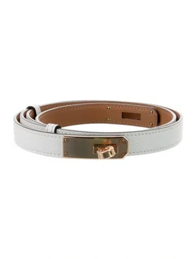 Pre-owned Hermes 18 Mm 2023 Kelly Belt In White