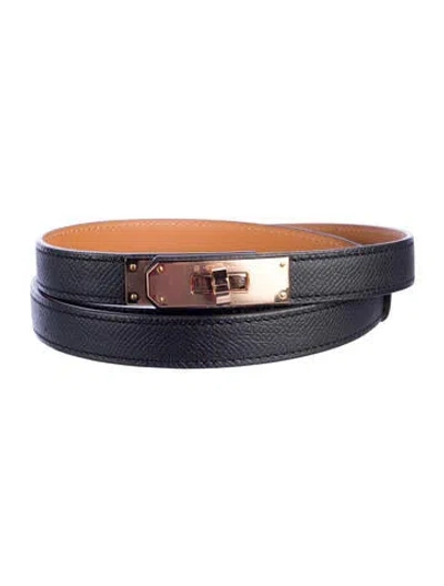 Pre-owned Hermes 18 Mm 2024 Kelly Belt In Black