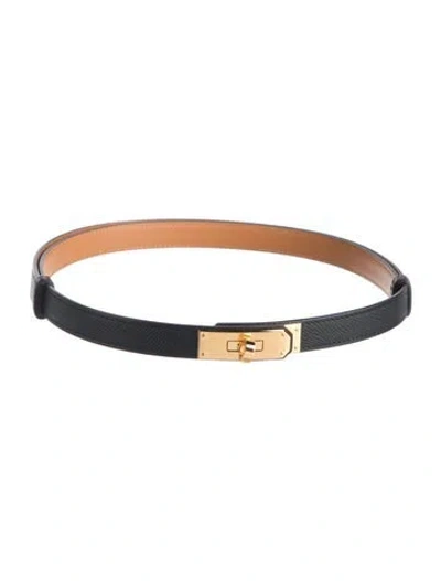 Pre-owned Hermes 18 Mm 2024 Kelly Belt In Black