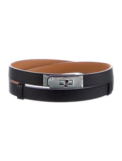 Pre-owned Hermes 18 Mm 2024 Kelly Belt In Black