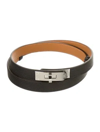 Pre-owned Hermes 18 Mm 2024 Kelly Belt In Black