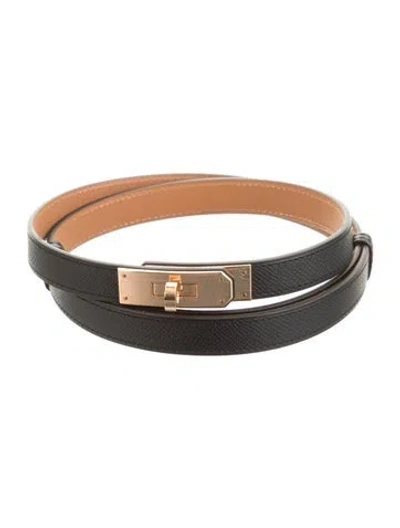 Pre-owned Hermes 18 Mm 2024 Kelly Belt In Black