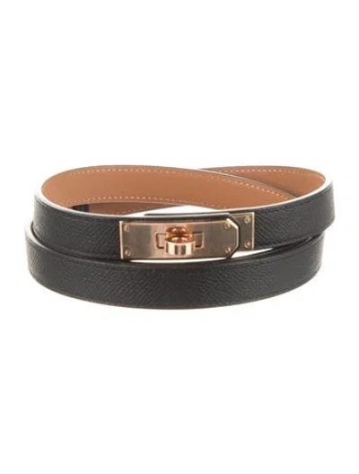 Pre-owned Hermes 18 Mm 2024 Kelly Belt In Black