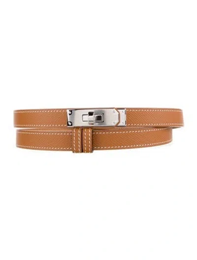 Pre-owned Hermes 18 Mm 2024 Kelly Belt In Brown