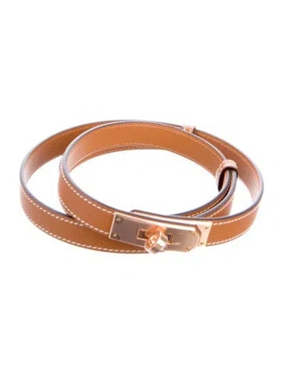 Pre-owned Hermes 18 Mm 2024 Kelly Belt In Brown
