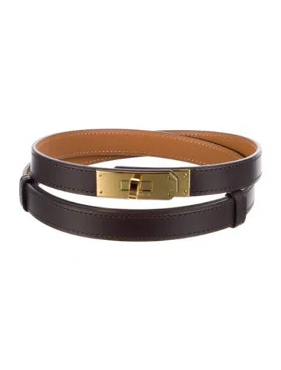 Pre-owned Hermes 18 Mm 2024 Kelly Belt In Brown