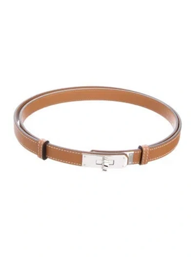Pre-owned Hermes 18 Mm 2024 Kelly Belt In Brown