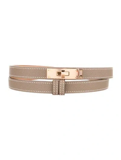 Pre-owned Hermes 18 Mm 2024 Kelly Belt In Brown