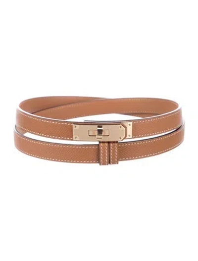 Pre-owned Hermes 18 Mm 2024 Kelly Belt In Brown