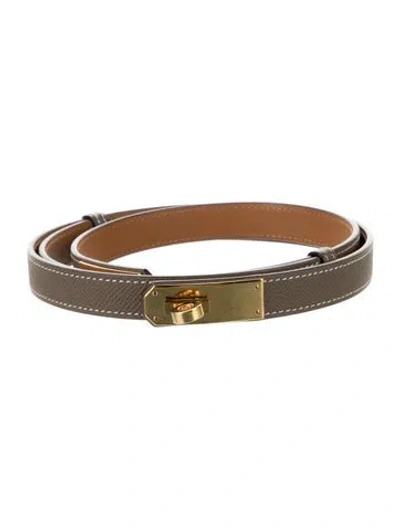 Pre-owned Hermes 18 Mm 2024 Kelly Belt In Gray