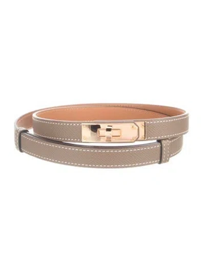 Pre-owned Hermes 18 Mm 2024 Kelly Belt In Gray