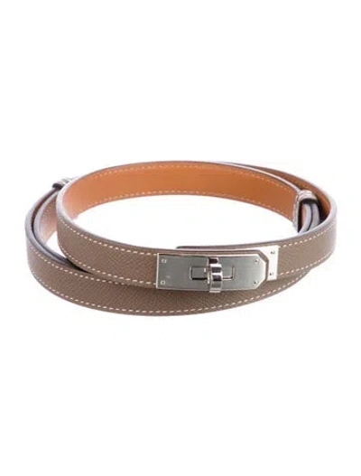 Pre-owned Hermes 18 Mm 2024 Kelly Belt In Neutral