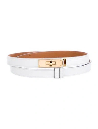 Pre-owned Hermes 18 Mm 2024 Kelly Belt In White
