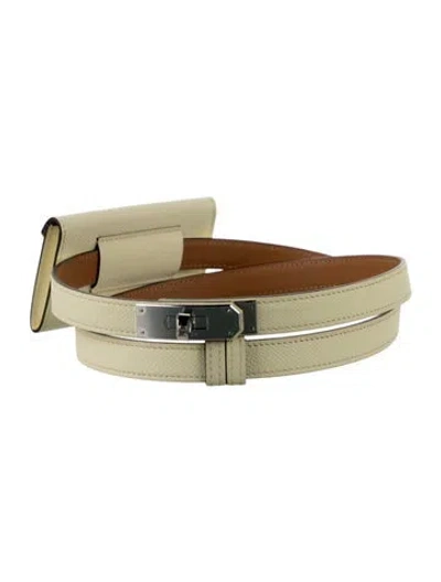 Pre-owned Hermes 18 Mm 2024 Kelly Belt In Yellow