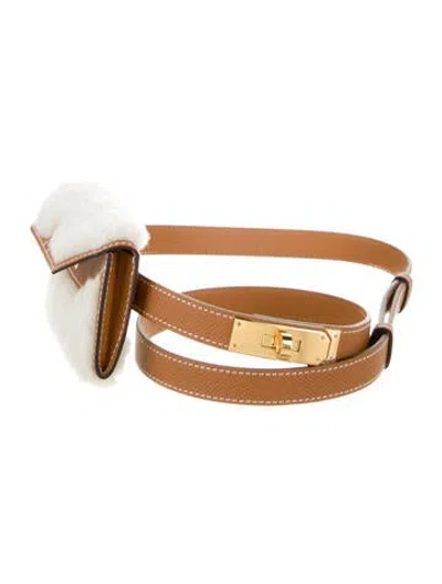 Pre-owned Hermes 18 Mm 2024-2025 Kelly Belt In Brown
