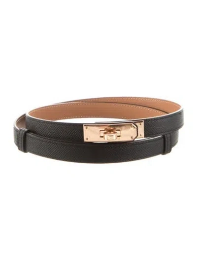 Pre-owned Hermes 18 Mm 2025 Kelly Belt In Black