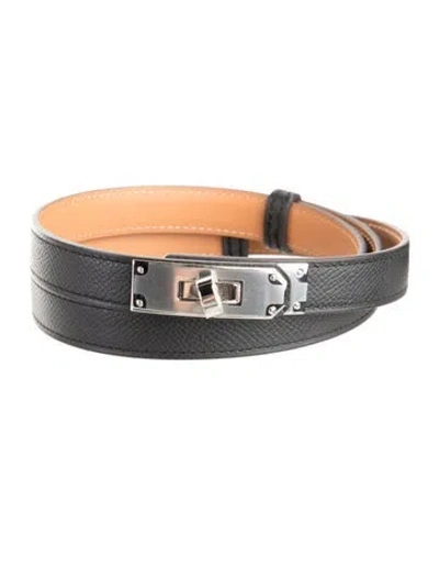 Pre-owned Hermes 18 Mm 2025 Kelly Belt In Black