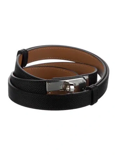 Pre-owned Hermes 18 Mm 2025 Kelly Belt In Black