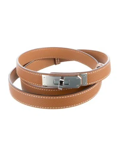 Pre-owned Hermes 18 Mm 2025 Kelly Belt In Brown