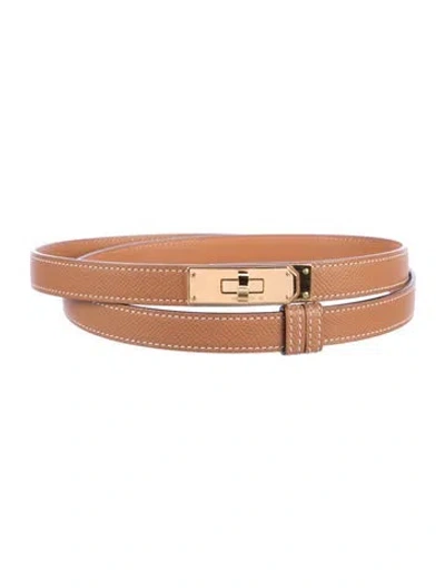 Pre-owned Hermes 18 Mm 2025 Kelly Belt In Brown