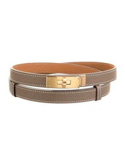 Pre-owned Hermes 18 Mm 2025 Kelly Belt In Neutral