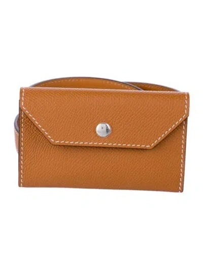 Pre-owned Hermes 18 Mm Epsom Leather Kelly Belt In Brown