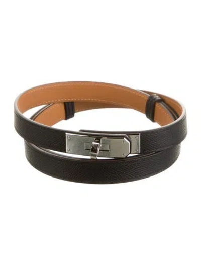 Pre-owned Hermes 18 Mm Epsom Leather Kelly Belt In Multi
