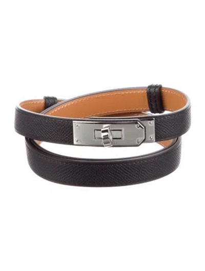 Pre-owned Hermes 18 Mm Epsom Leather Kelly Belt In Multi