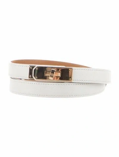Pre-owned Hermes 18 Mm Epsom Leather Kelly Belt In Multi
