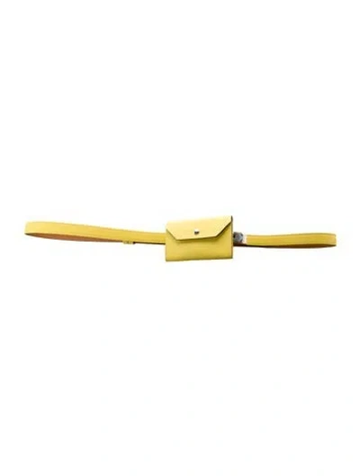 Pre-owned Hermes 18 Mm Epsom Leather Kelly Belt In Yellow
